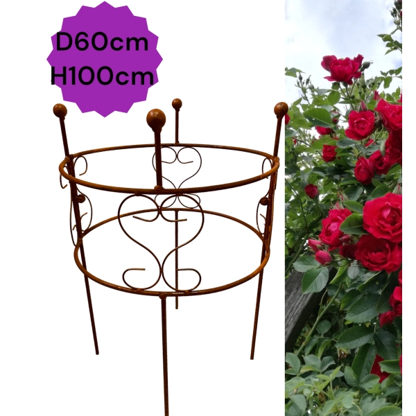 1x Podpora XL do roślin krzewów kwiatów roślin ogród podpórki średnica 60cm wysokość 100 cm solidna